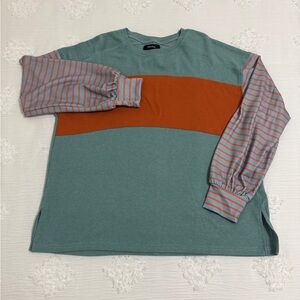 Striped Teal and Orange Women's Shirt